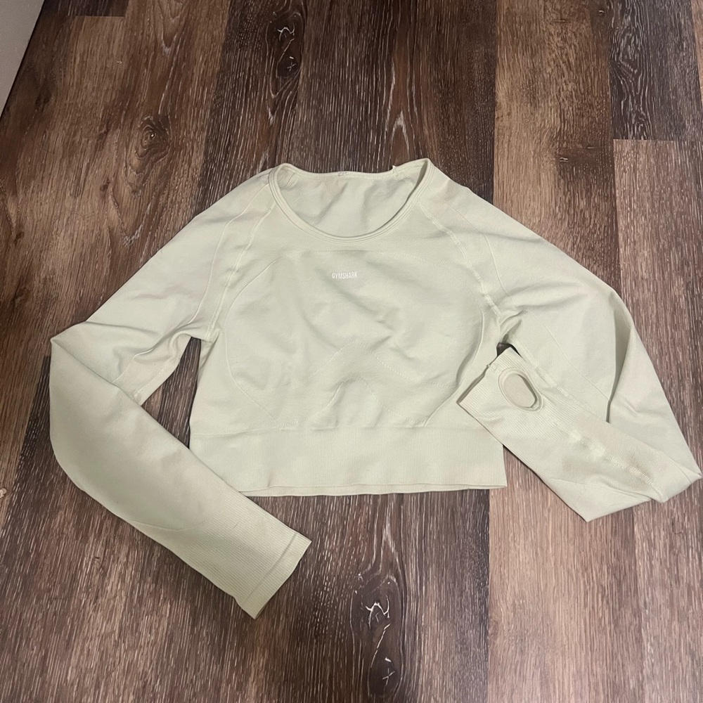 Gymshark Cream Long Sleeve Workout Top